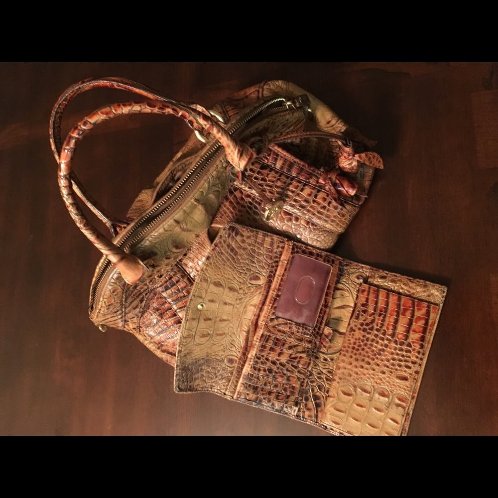 Brahmin handbag with matching wallet
